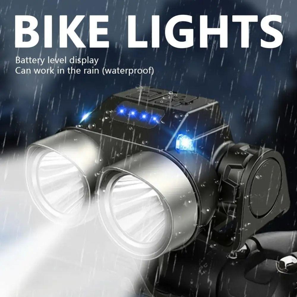 Rainproof Design Bicycle Front Rear Light IPX6 Waterproof Cycling Headlight Road Bike