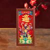 Chinese Door God Frame for Desktop Use Wooden Decoration Lantern Festival 12x3x24cm