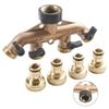 1set Splitter Connector 3/4 Inch 4-way For Garden Hoses