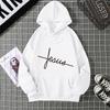 Faith Print Hoodie for Woman High Quality Hooded Long Sleeve Pullover All Season Ladies Home Outdoor Sporty Sweatshirts