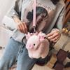 Cute Pig Plush Crossbody Bag For Girls With Soft Material And Inner Zipper Pocket