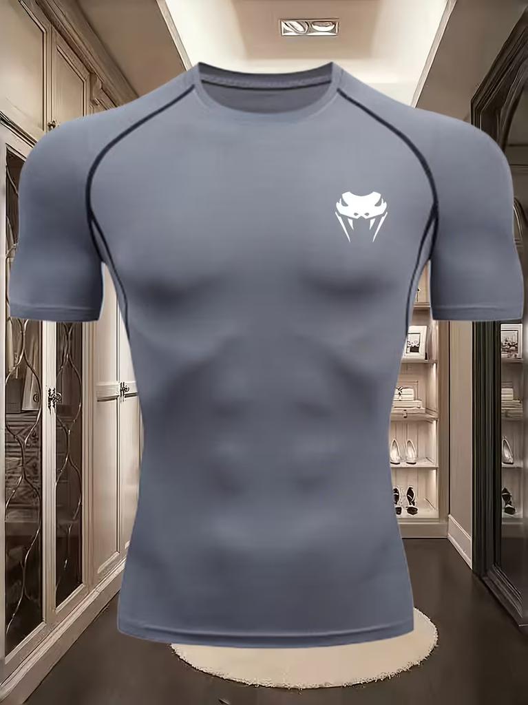 New breathable cycling suit summer elastic compression sports short-sleeved men's running quick-drying T-shirt