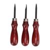 3 Pcs Leather Beveler Steel Material Sandalwood Handle Lightweight DIY Leather Edge Beveler Skiver