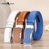 Genuine Leather Belt Yellow Cowhide Red Automatic Buckle Belt Blue White Orange Color Belt