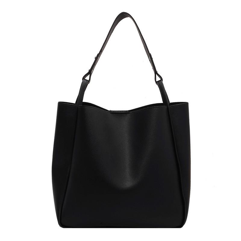 Minimalist Vintage Pu Bucket Bag With Magnetic Closure For Daily Use