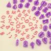 40PCS Tiny Purple Alphabet Number Cutter Set, DIY Baking Tool Symbol Fondant Cake Decorative Printing Mold, Alphanumeric Plastic Biscuit Mold