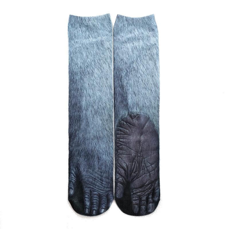 3D Animal Paw Socks Novelty Cute Leg Feet Sock Knee-High Funny Pattern Unisex Adult Women Men Girls Teen Kids Adult Couple Xmas Gifts Dress Crew Socks
