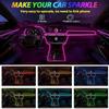 Комплект светодиодной ленты RGB USB для салона автомобиля длиной 5 м с синхронизированным темпом по оптоволокну для дверей, консолей и управляемым через приложение