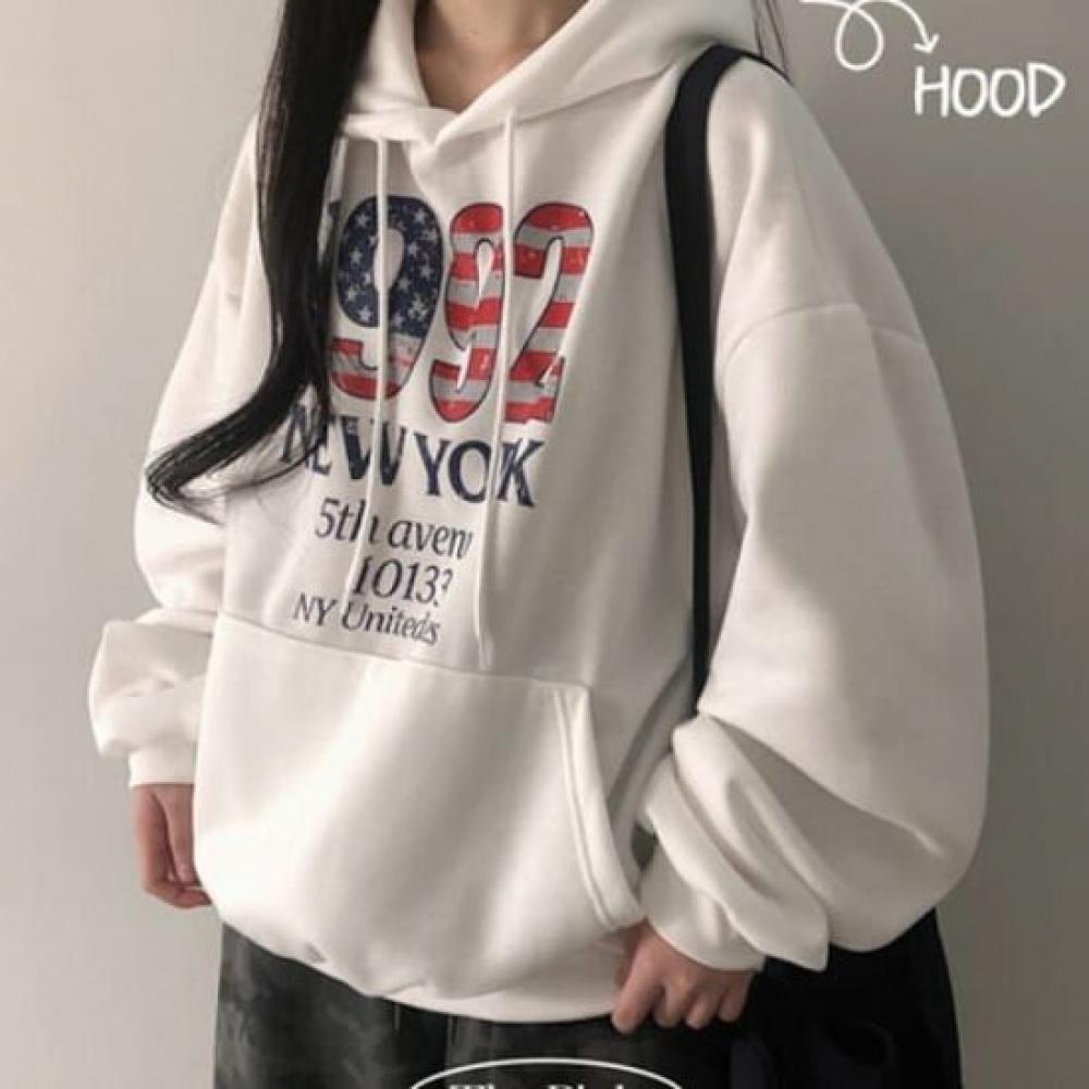 The Pink Women Hedine Flag Lettering Hoody