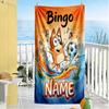 Bluey Soccer Adventure Customizable Name Beach Towel Quick-Dry Soft Microfiber Perfect for Traveling Yoga Camping and Swimming