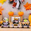 Halloween Decorations Wood Signs Pumpkin Dwarf Table Centerpiece Halloween Table Decor For Home Living Room Decor