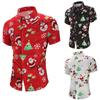 Men Casual Snowflakes Christmas Deer Printed Christmas Shirt Top Blouse
