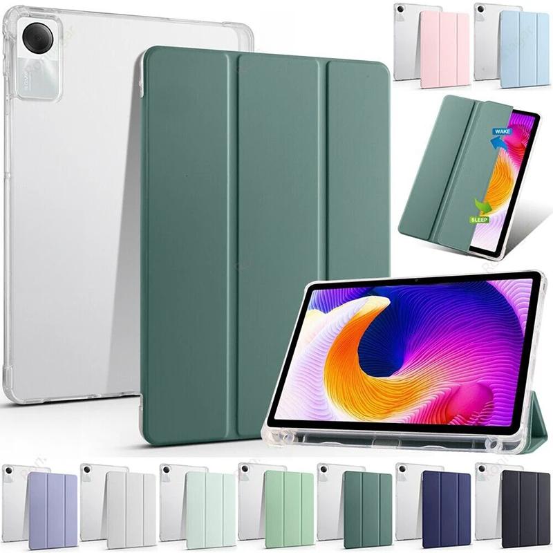 Tablet Cover for Lenovo Xiaoxin Pad 2024 Tab M11 TB-330FU TB-331FC with Pencil Holder Soft Back Funda Lenovo Tab M11 Wake/Sleep Leather Case