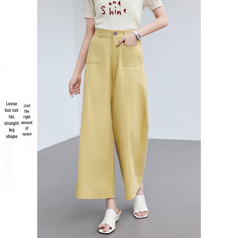 VICTORIA&VERA Women's High-Waist Cropped Straight-Leg Pants