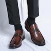 Fashion Loafers Shoes Men PU Solid Color Low Heel Square Head Comfortable Classic Daily Business Casual Men Shoes Large Size 38-46