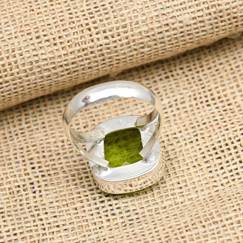 Удивительный драгоценный камень перидот из стерлингового серебра 925 пробы, ювелирные изделия ручной работы, прекрасное кольцо для нее