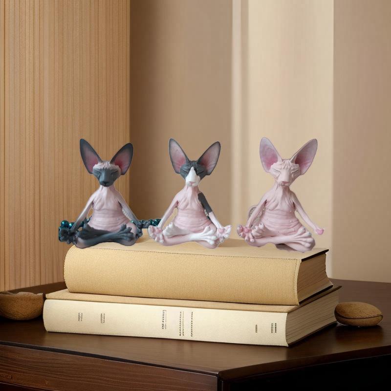 Бесшерстная кошка медитация смола украшение креативное настольное украшение поделки буддийская медитация дом креативные аксессуары оптом