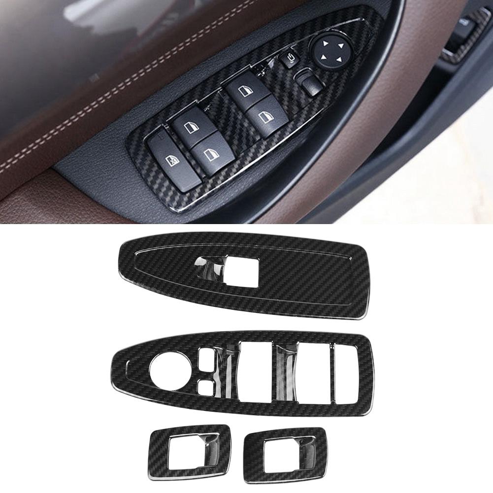 4pcs Carbon Fiber Style Window Lift Switch Frame Trim for BMW X1 16 19