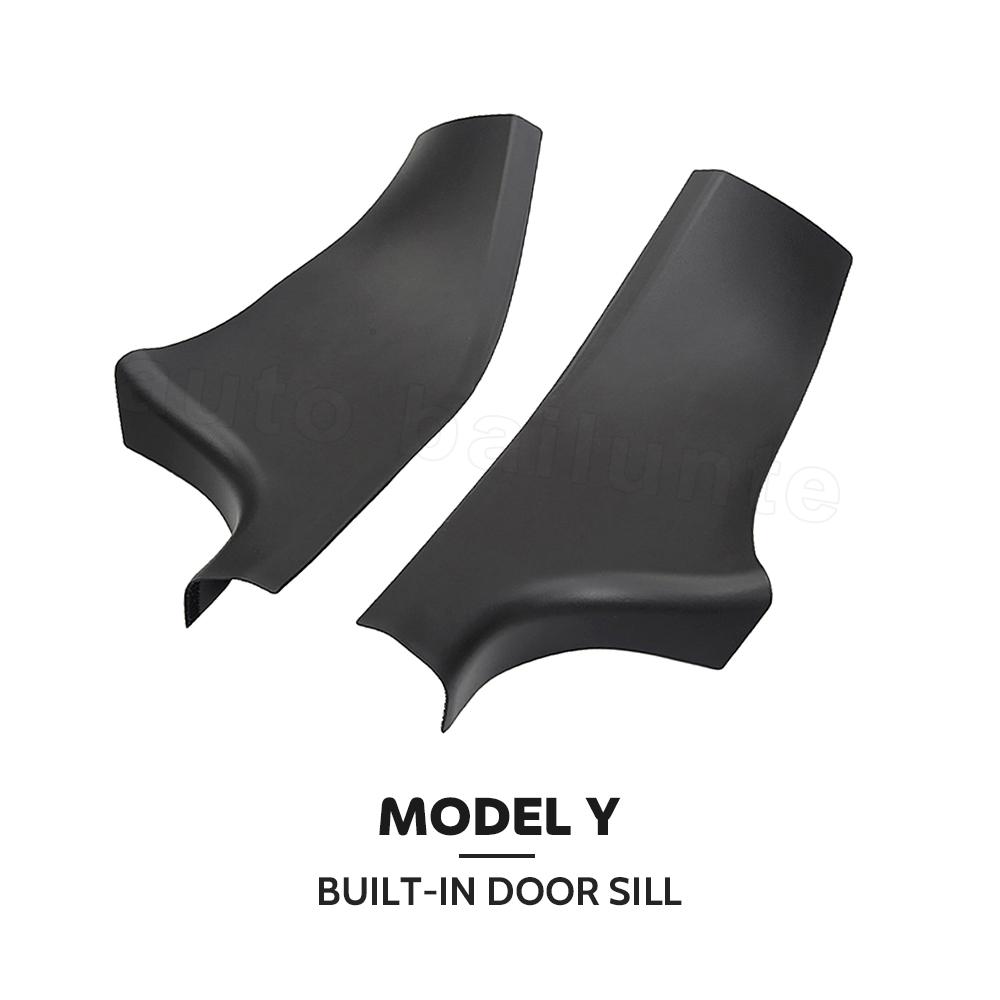 2Pcs Car Rear Door Sill Protective Cover Anti-dirty ABS Rear Door Protection Cover For Tesla Model Y 2022 2023
