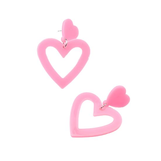 1 пара серег-гвоздиков в форме сердца, акриловые серьги-подвески, гипоаллергенные, красочные, простые для