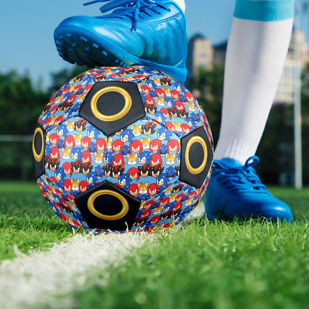 1pc Sonic the Hedgehog Soccer Ball Size 5 Indoor Soccer Ball Fashion Colorful Backyard Game - Great For Sports Fans Gift HE49