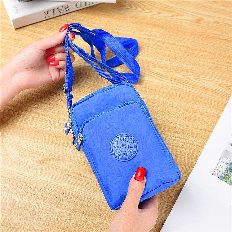 Women's Nylon Multipurpose Bag: Crossbody, Mobile, Coin Purse, Wrist & Neck Bag for Running