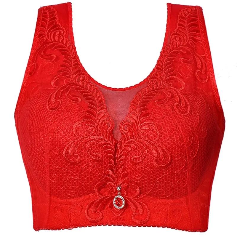 Сексуальные бюстгальтеры пуш-ап, женский бюстгальтер больших размеров 34-52, чашка CDE, тонкие собранные беспроводные бюстгальтеры, нижнее белье, бюстгальтер без косточек с вышивкой и цветочным принтом, женский