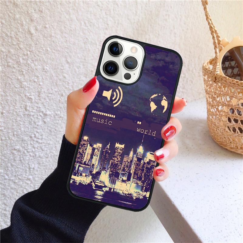 Чехол для телефона "Музыка Включена Мир Выключен" для iPhone 17 Air 16 PRO MAX 15 14 PLUS 12 11 13 Задняя крышка Fundas Shell coque