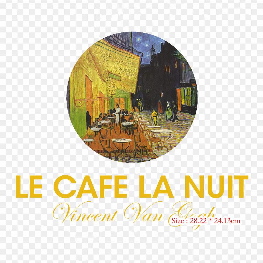 Кафе Терраса Ночью Ночное Кафе Звездная Ночь Термоперенос Печать Виниловые Нашивки Наклейки для Одежды Аппликации своими руками Моющиеся Нашивки