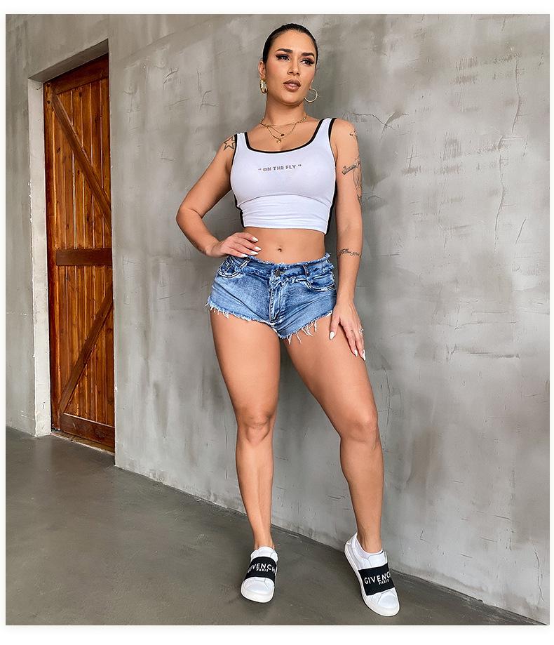 Новые летние эластичные джинсовые шорты в европейском и американском стиле для женщин