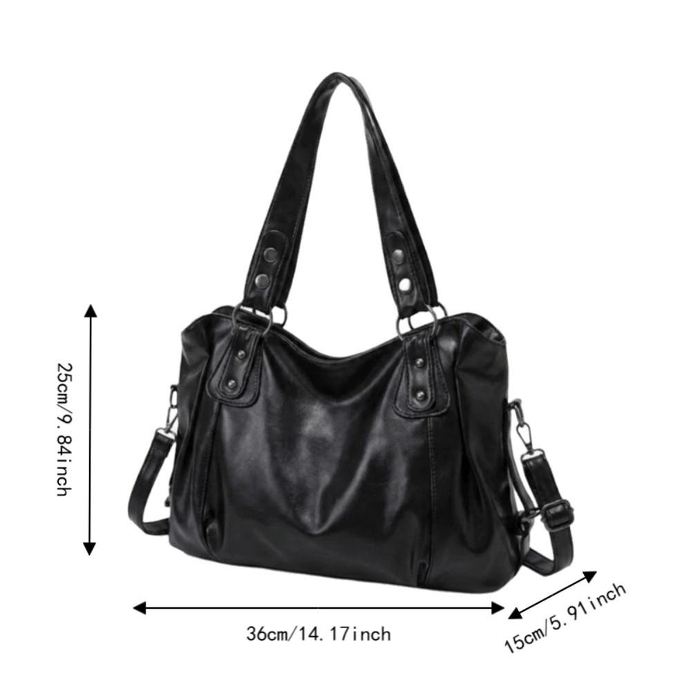 Large Capacity Handbag Zipper Closure Tote Bag Vintage Hobo Bag Work Commute