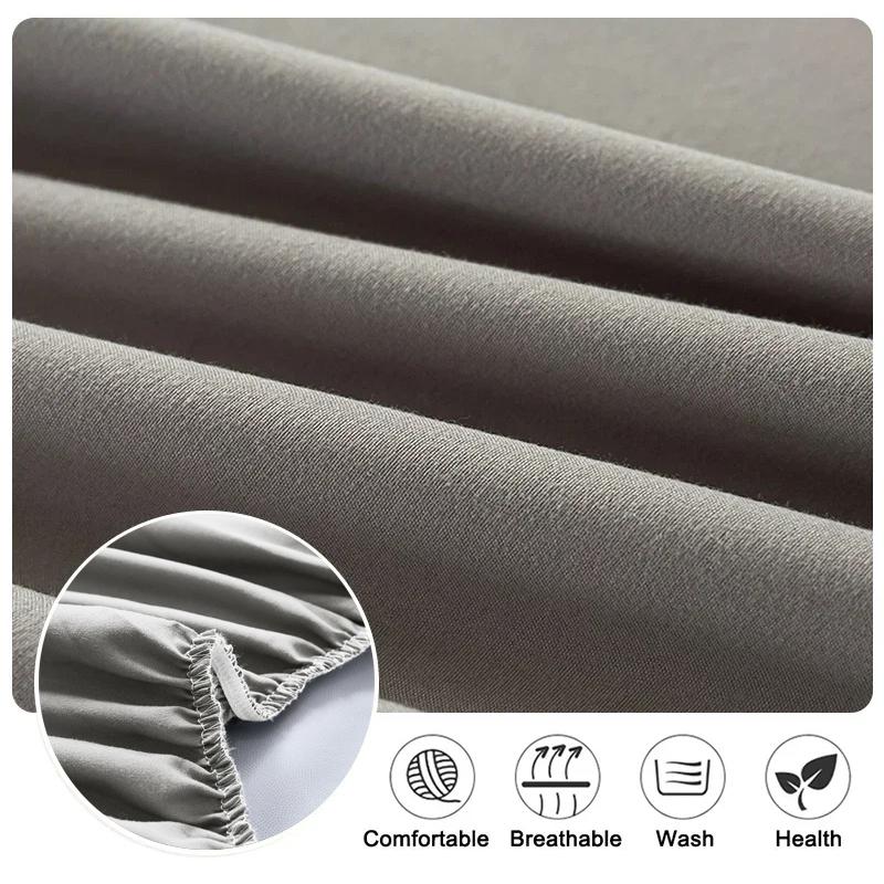 1 шт. Водонепроницаемая простыня на резинке, Мягкое полиэстеровое постельное белье, Наматрасник с глубоким карманом, Однотонный дизайн для спальни, Только простыня, Постельное белье для общежития