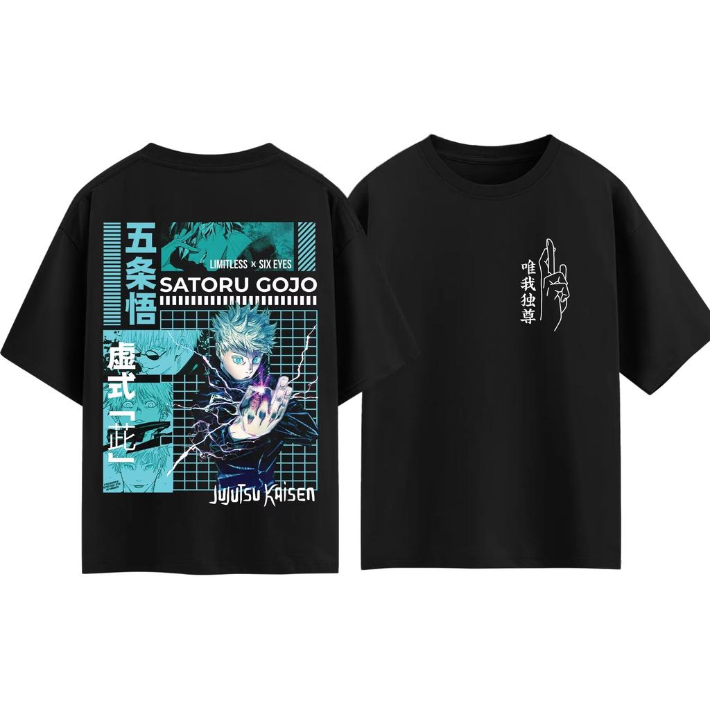 Футболка Сатору Годжо из Jujutsu Kaisen, Унисекс, Летняя, Хлопок, Стиль Y2K, Модный Топ с коротким рукавом для фанатов аниме
