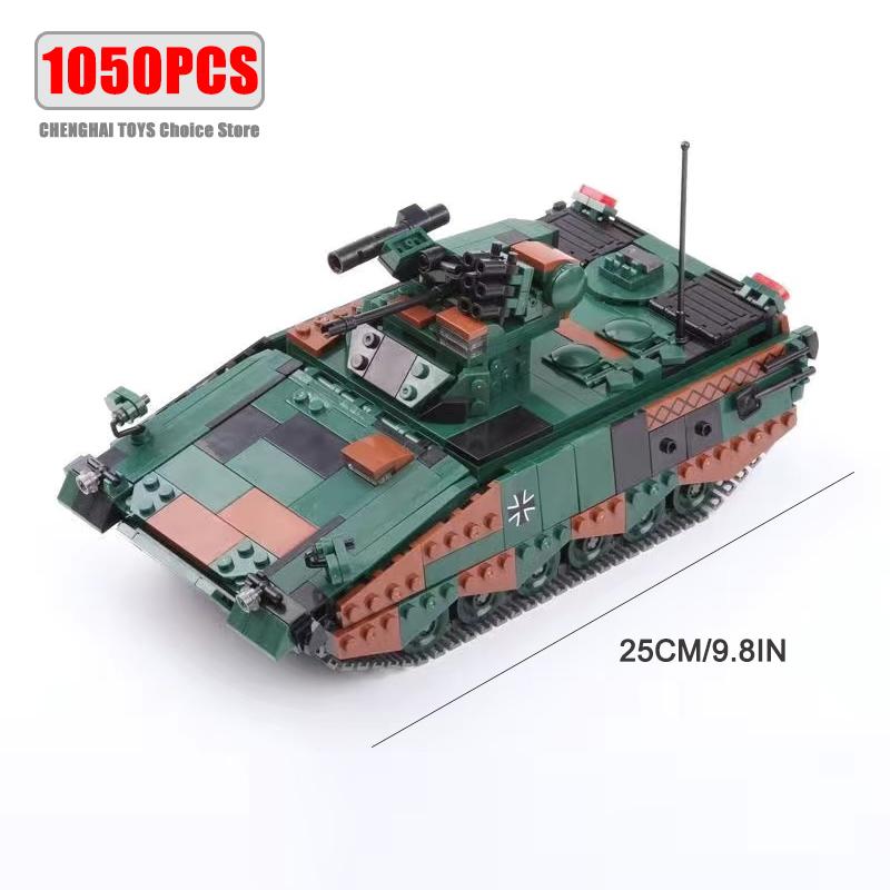 Ww2 Cannon Assault Armored Vehicle Battle Tank Car Truck Army Weapon Building Blocks Sets Model Boys Toys for Kids Gift