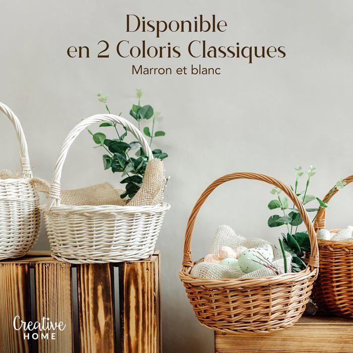 Creative Home Petit Panier de Pâques en Osier | 22 x 22 x 26 cm (+-- 2 cm) | Panier avec anse | Tissé à la main | Panier fruits