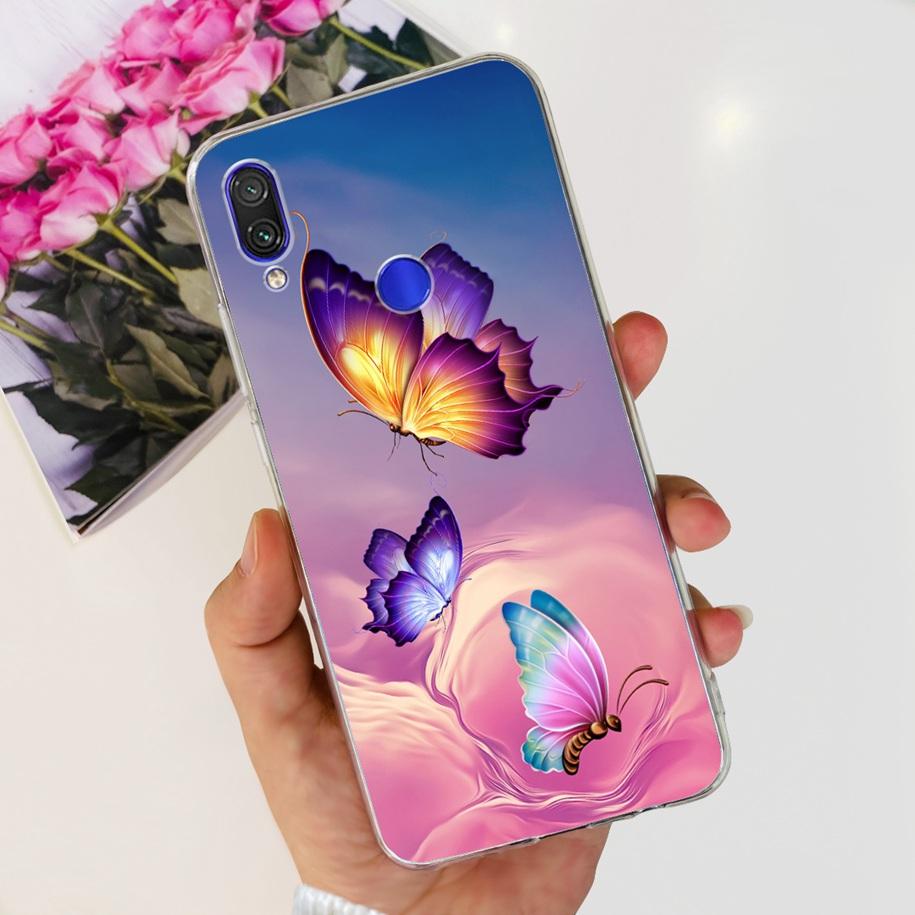 For Xiaomi Redmi Note 7 Case Flower Butterfly Clear Silicone Cover For Redmi Note 7 Pro Note7 Bumper Redmi 7 7A Shockproof Funda