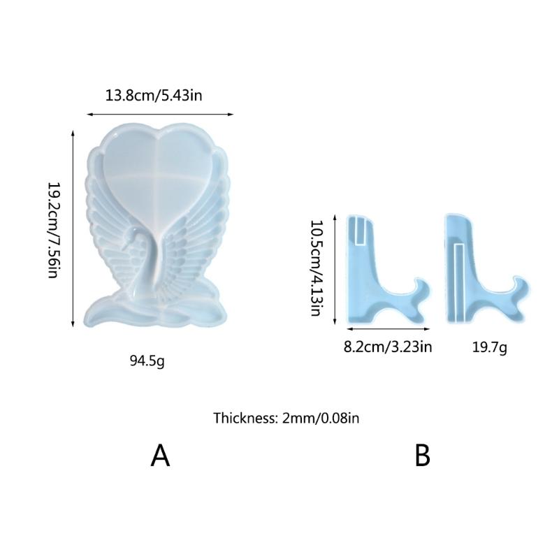 Heart Photo Frame Silicone Mold Heart Shape Picture Frame Moulds Epoxy Resin for DIY Craft Ornament Art Bracket Mold
