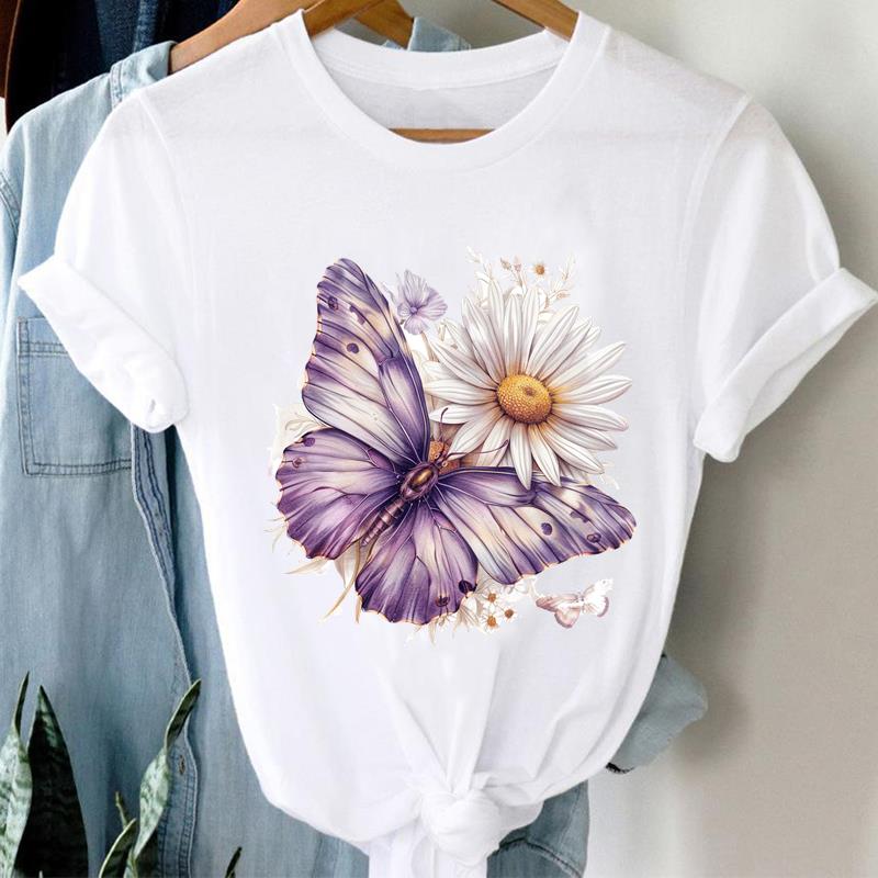 (Asian Size) Women Casual Trend Lovely Cute 90s Short Sleeve T Shirt Tee Top Clothing Fashion Print Lady Female Graphic T-shirts