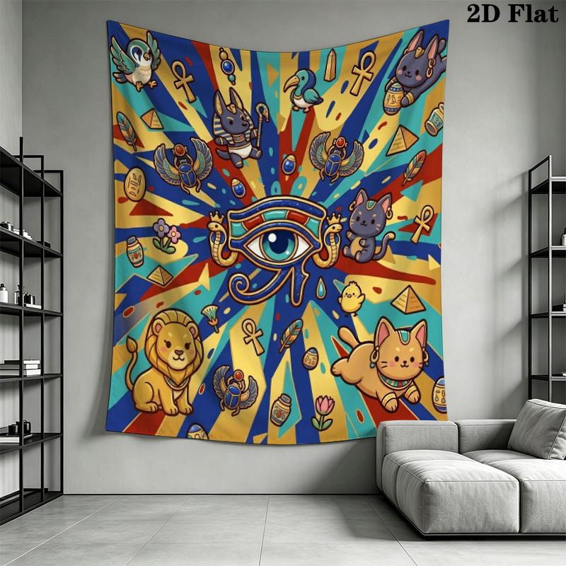 Eye of Horus Wall Tapestry Aesthetic Wall Hanging Printed Fabric Blanket Decorative Tapestries for Bedroom Living Room Home Decor