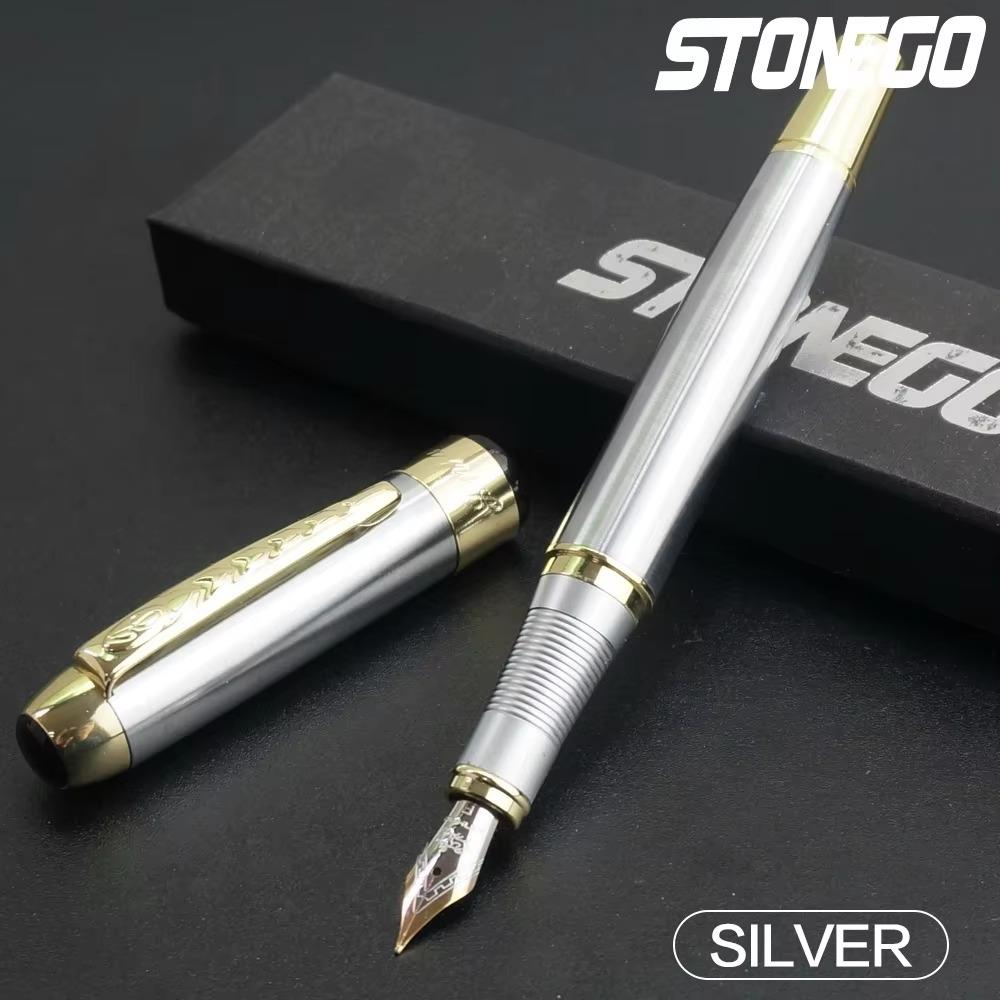 STONEGO 0.38 мм Экстратонкое перо, Черное металлическое перо для каллиграфии, Подарочное перо