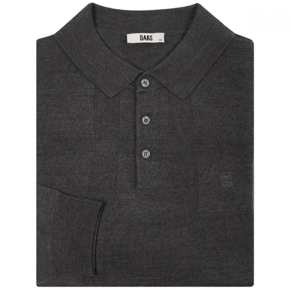 Daks 26ss Wool Blend Mixed Check Collar Knit Dmp1swtl201kk