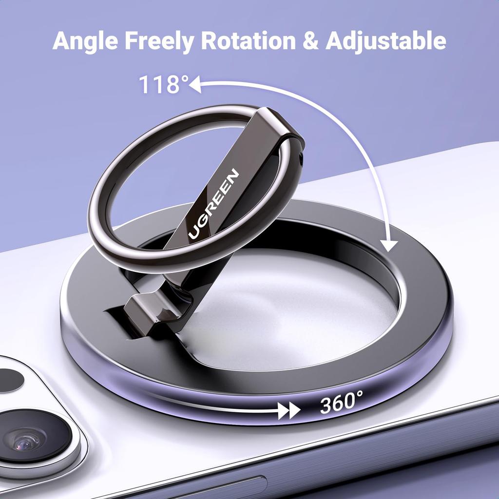 UGREEN LP705 25355 Magnetic Phone Back Kickstand Grip Ring Holder Rotatable Portable Desk Mount