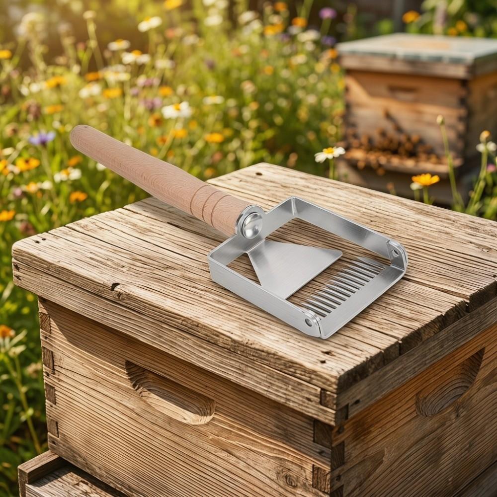 Silver Honey Uncapping Fork Stainless Steel Hive Scraper Tool Honeycomb Scraper Honey Harvesting