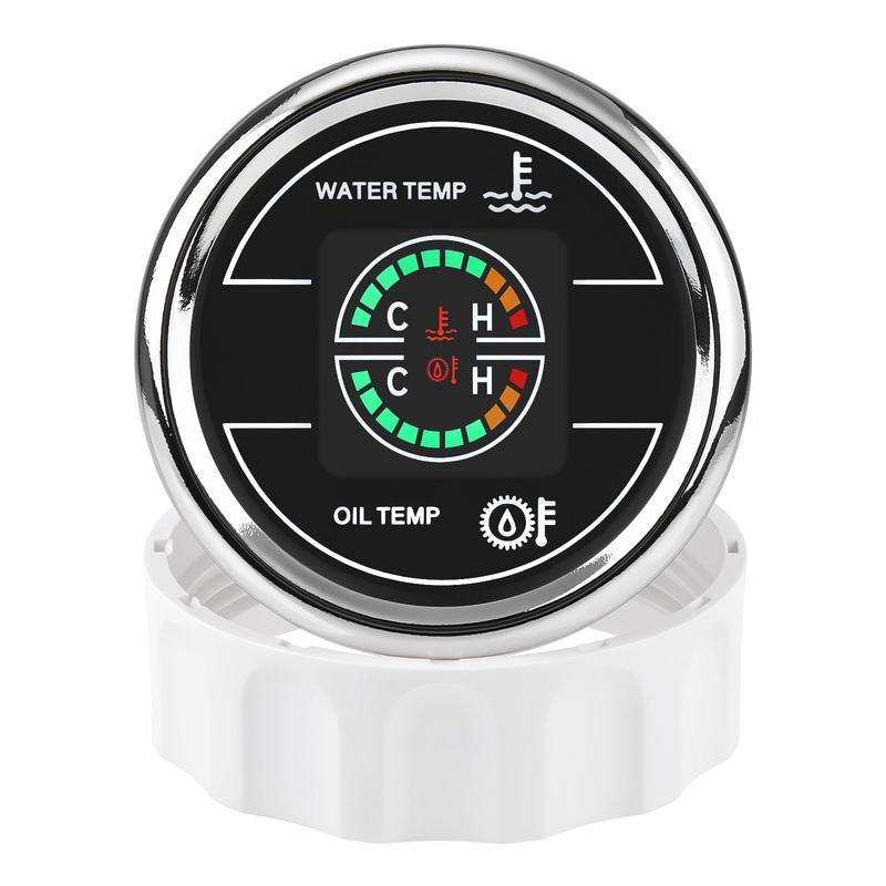 2'' 52MM 2 в 1 Круглый Цифровой Автомобильный Датчик Вольтметр+Часомер / Датчик Температуры Воды+Датчик Температуры Масла/Датчик Уровня Топлива+Часомер Двойной ЖК-дисплей