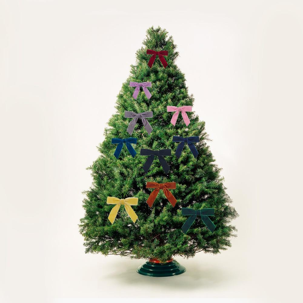 6pcs Red Green Brown Christmas Bows Velvet Twist Tie Ribbon Bows  for Wreaths Garland