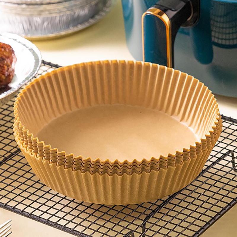 50 шт., вкладыши из пергаментной бумаги для фритюрницы, антипригарный одноразовый противень, тарелка для барбекю, пищевая духовка, кухонная круглая бумага для выпечки