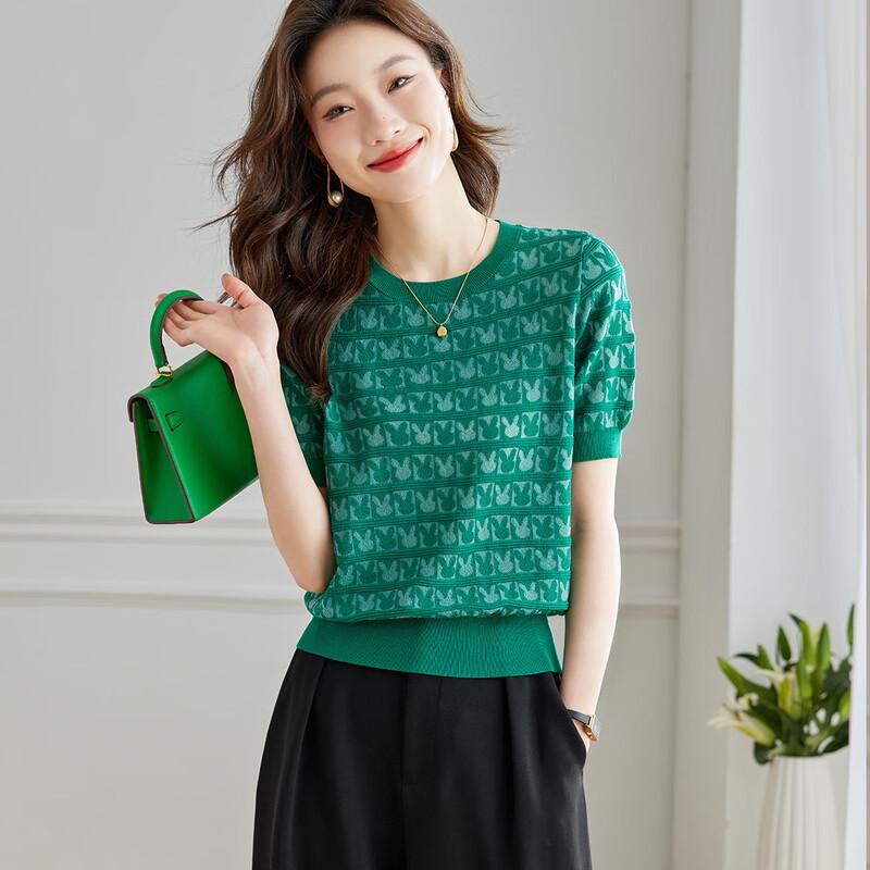 Women's Silk Blend Lace Crochet Knit Top