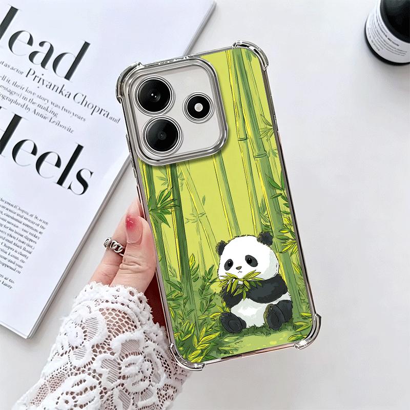 Милый Мультяшный Панда Покрытие Чехол Для Телефона Для Xiaomi Redmi Note 14 15 Pro Plus 13 12 11 11S 11T 10 9S 9 5G Противоударный Подушка Безопасности Чехол