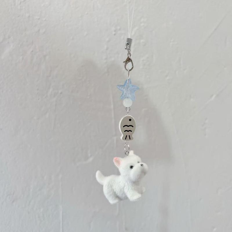 Мультяшный флокированный брелок-подвеска в виде собаки-копилки для женщин, девочек, милая подвеска для сумки, кавайная цепочка для мобильного телефона, подарки