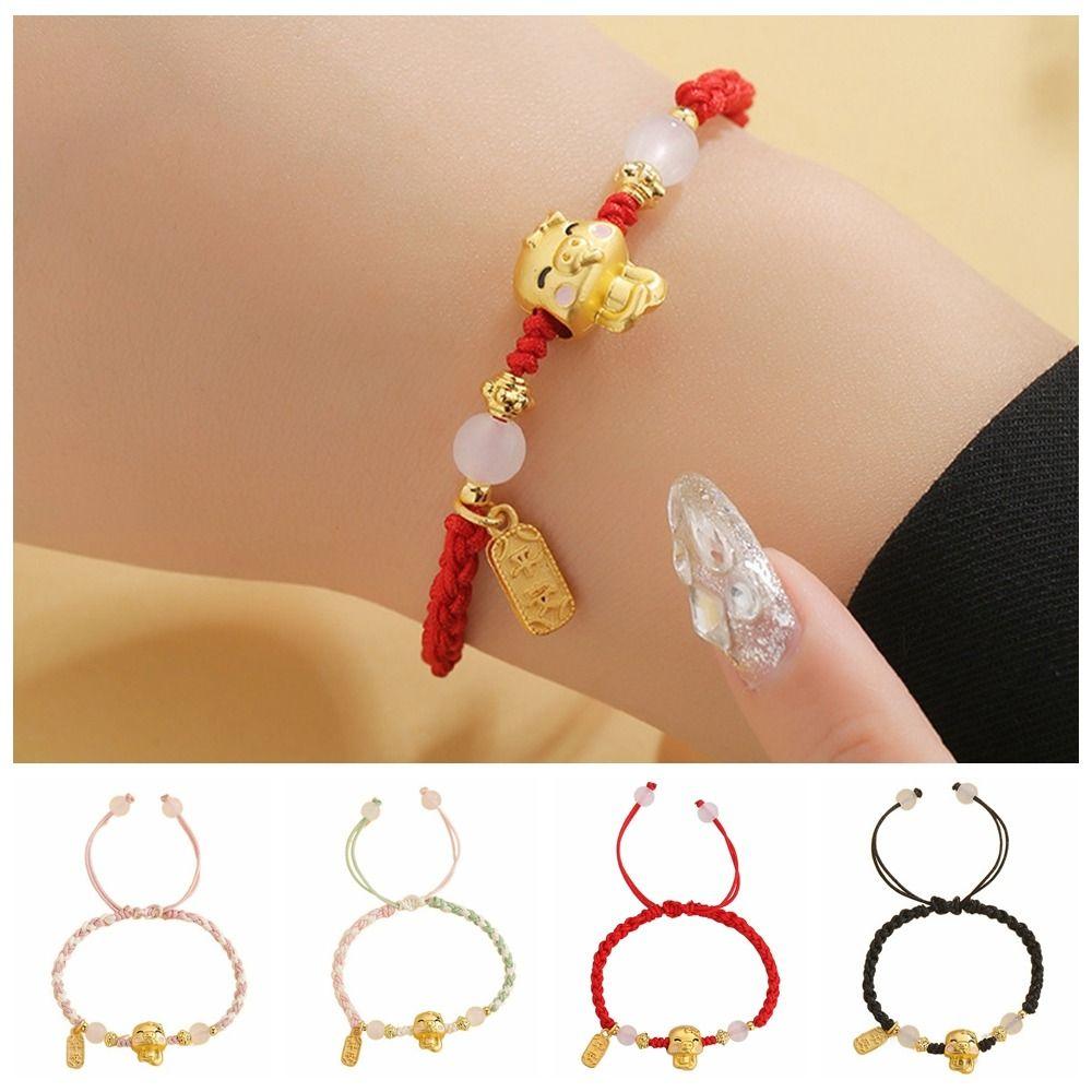 Lucky Rope Snake Animal Bracelet Cartoon Braided Hand Rope Creative Snake Year Bracelet  Men